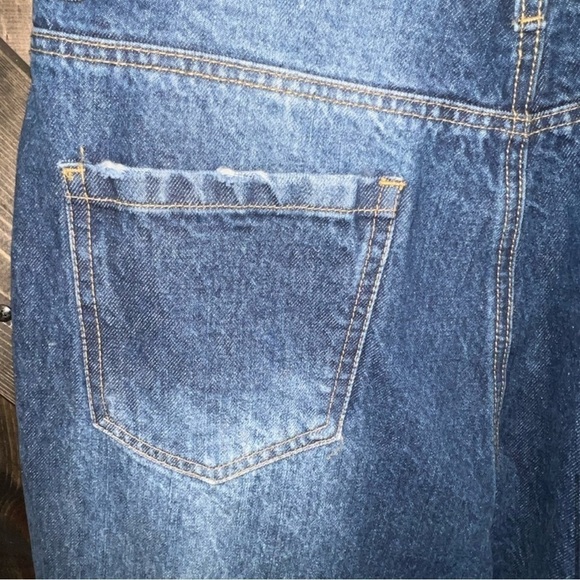 New Vintage Distressed Jeans 10 High Waist Ankle Fringe Hem Skinny Denim Medium - Picture 6 of 12